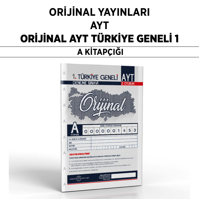 ORİJİNAL YKS AYT TÜRKİYE GENELİ SNV 1-A - 25-26